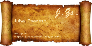 Juha Zsanett névjegykártya